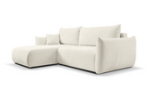 Divano letto angolare in tessuto cinigliato bianco Parigi 257x111/177 cm