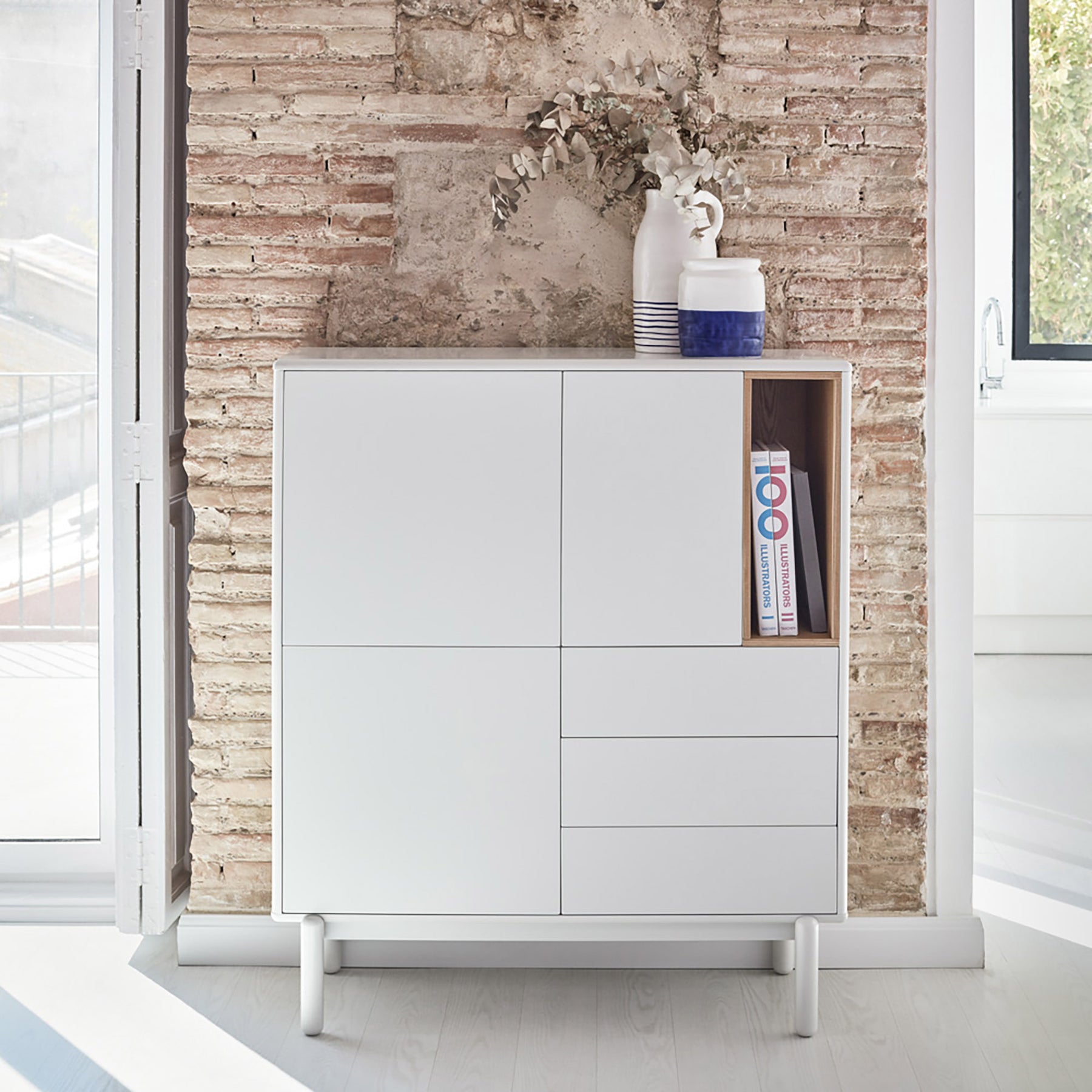 Credenza 3 ante 3 cassetti Corvo di Teulat 100x120 cm