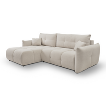 Divano letto angolare in tessuto bouclè Dublino 257x111/177 cm
