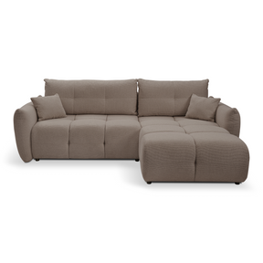 Divano letto angolare in tessuto bouclè Dublino 257x111/177 cm