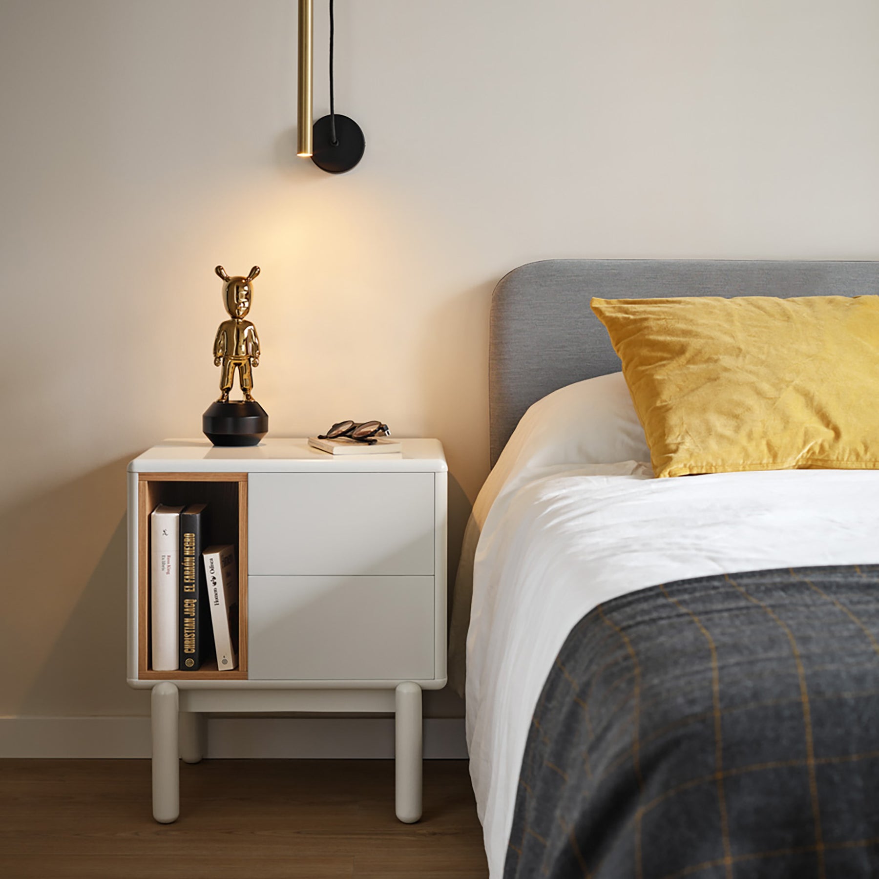 Comodino 2 cassetti Corvo di Teulat 48x35 cm