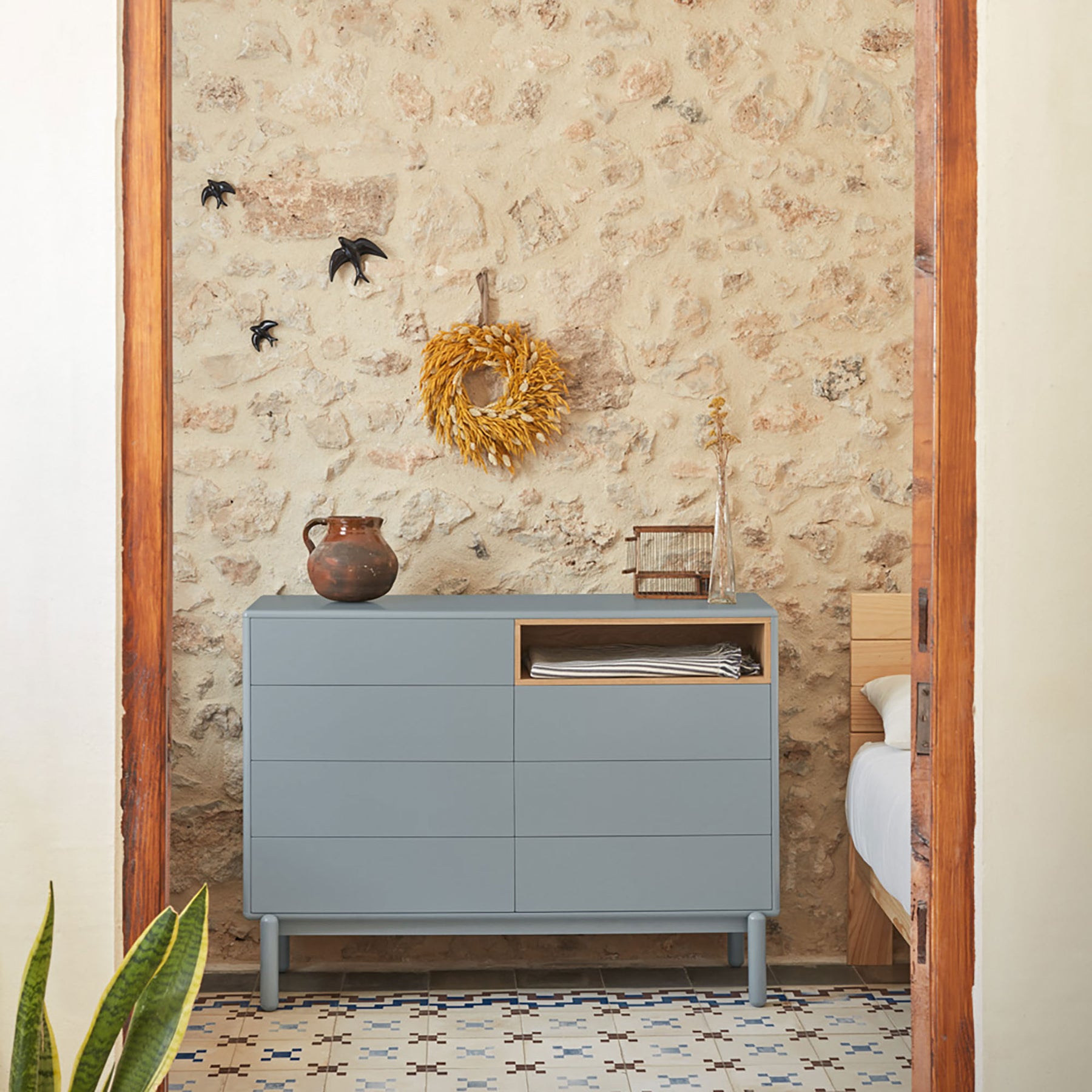 Cassettiera 7 cassetti Corvo di Teulat 120x40 cm