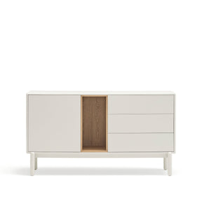 Madia 1 anta 3 cassetti in legno massello Corvo di Teulat 140x40 cm