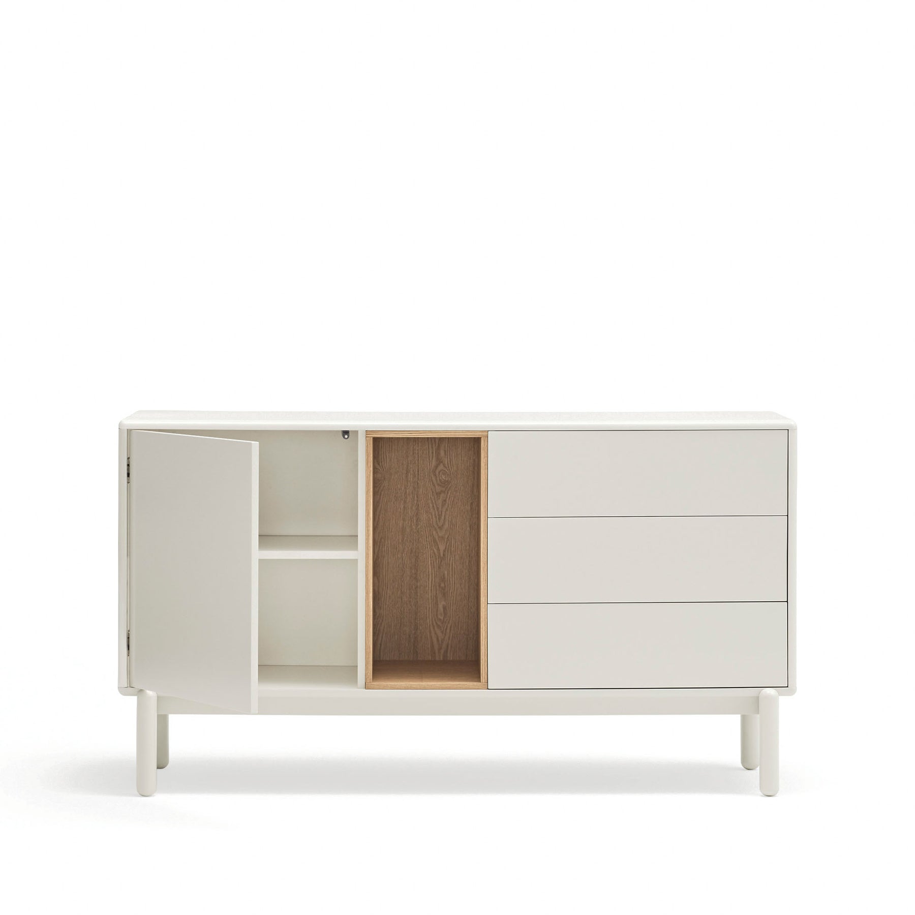 Madia 1 anta 3 cassetti in legno massello Corvo di Teulat 140x40 cm