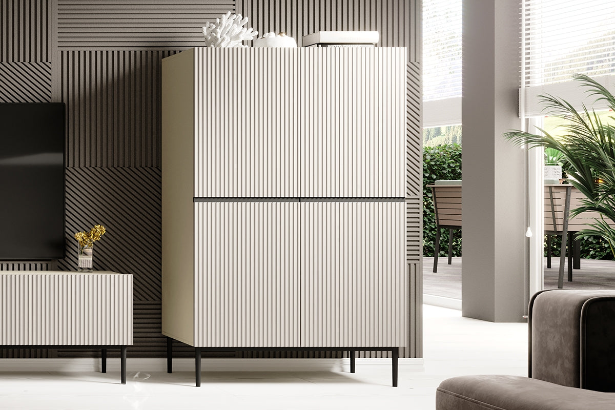 Credenza cachemire 2 ante con piede in metallo nero Nicole 100x160 cm