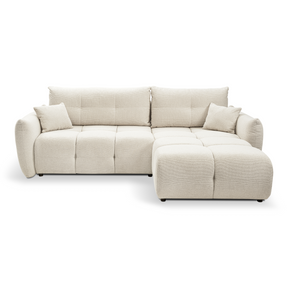 Divano letto angolare in tessuto bouclè Dublino 257x111/177 cm