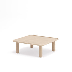Set tavolini in legno naturale Nest di Teulat 79x79 h31 cm