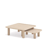 Set tavolini in legno naturale Nest di Teulat 79x79 h31 cm