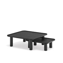 Set tavolini in legno naturale Nest di Teulat 79x79 h31 cm