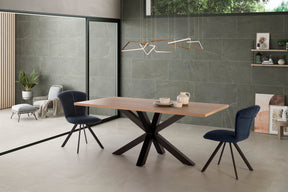 Tavolo rettangolare con piede in ferro per 6/8 persone Aster 180x76 cm