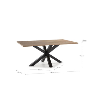 Tavolo rettangolare con piede in ferro per 6/8 persone Aster 180x76 cm