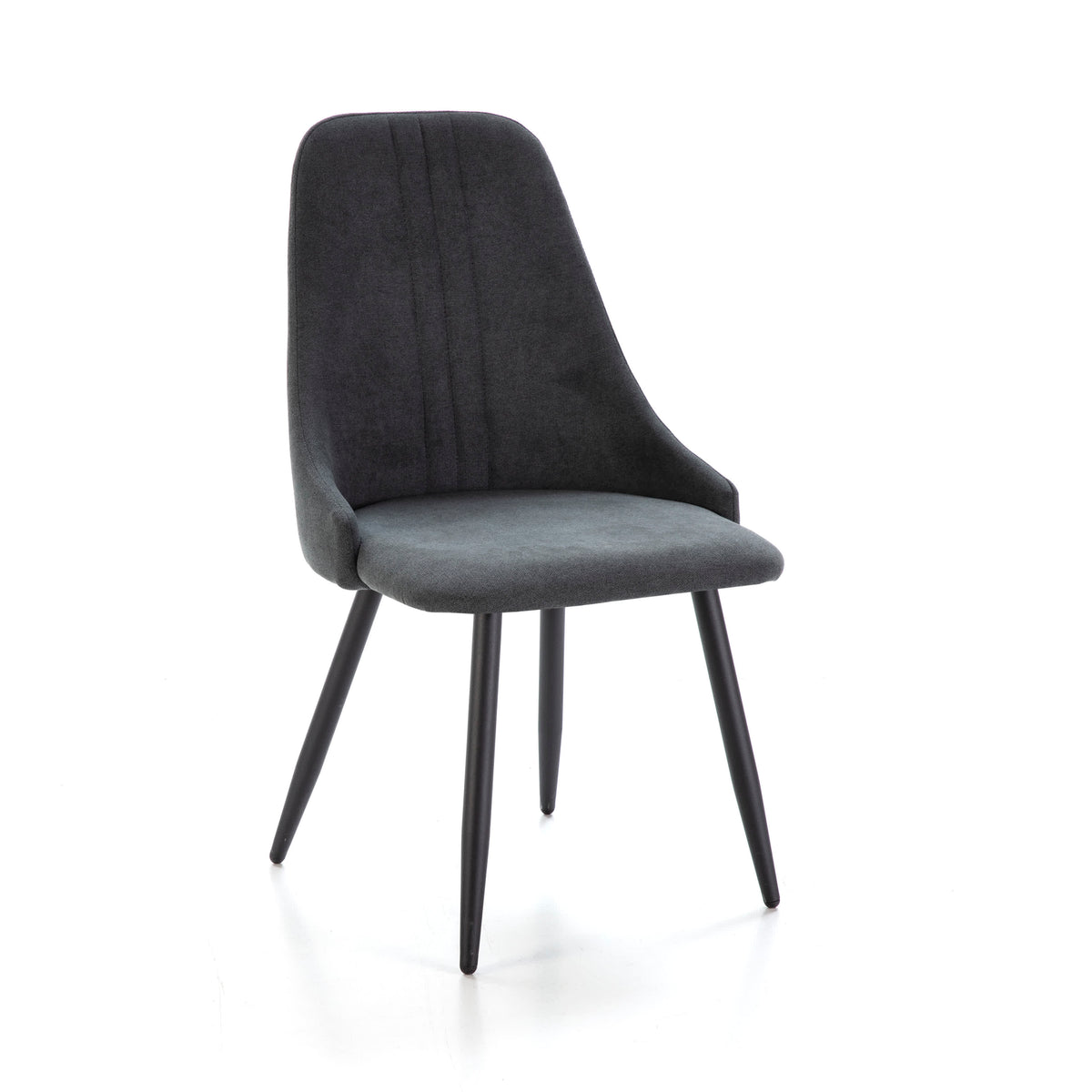Set di 4 sedie in tessuto e gambe in metallo nero Gabri 44x44 h91 cm