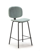 Set di 2 sgabelli in stile retrò in velluto a coste e metallo nero Anna 44x51 h98 cm