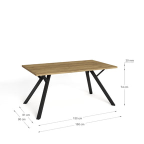 Tavolo rettangolare in legno per 6/8 persone Paola 160x90 cm