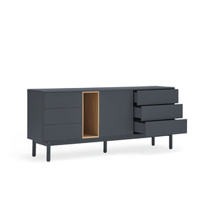 Madia 6 cassetti 1 anta grigio antracite Corvo di Teulat 180x40 cm