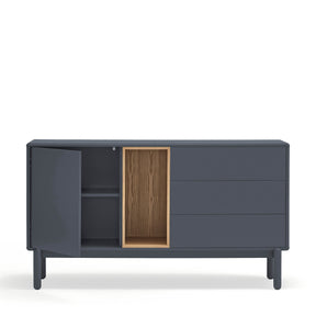 Madia 1 anta 3 cassetti in legno massello Corvo di Teulat 140x40 cm