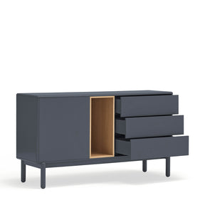 Madia 1 anta 3 cassetti in legno massello Corvo di Teulat 140x40 cm