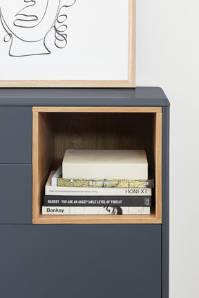 Cassettiera grigio antracite 4 cassetti Corvo di Teulat 90x40 cm