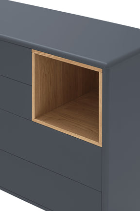 Cassettiera grigio antracite 4 cassetti Corvo di Teulat 90x40 cm