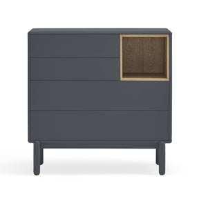 Cassettiera grigio antracite 4 cassetti Corvo di Teulat 90x40 cm