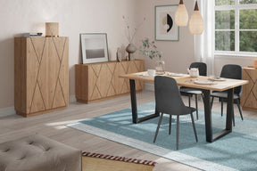 Tavolo rettangolare per 6/8 persone rovere Francy 180x100 cm