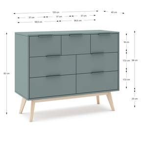 Cassettiera a 7 cassetti Aurora 120x83 cm