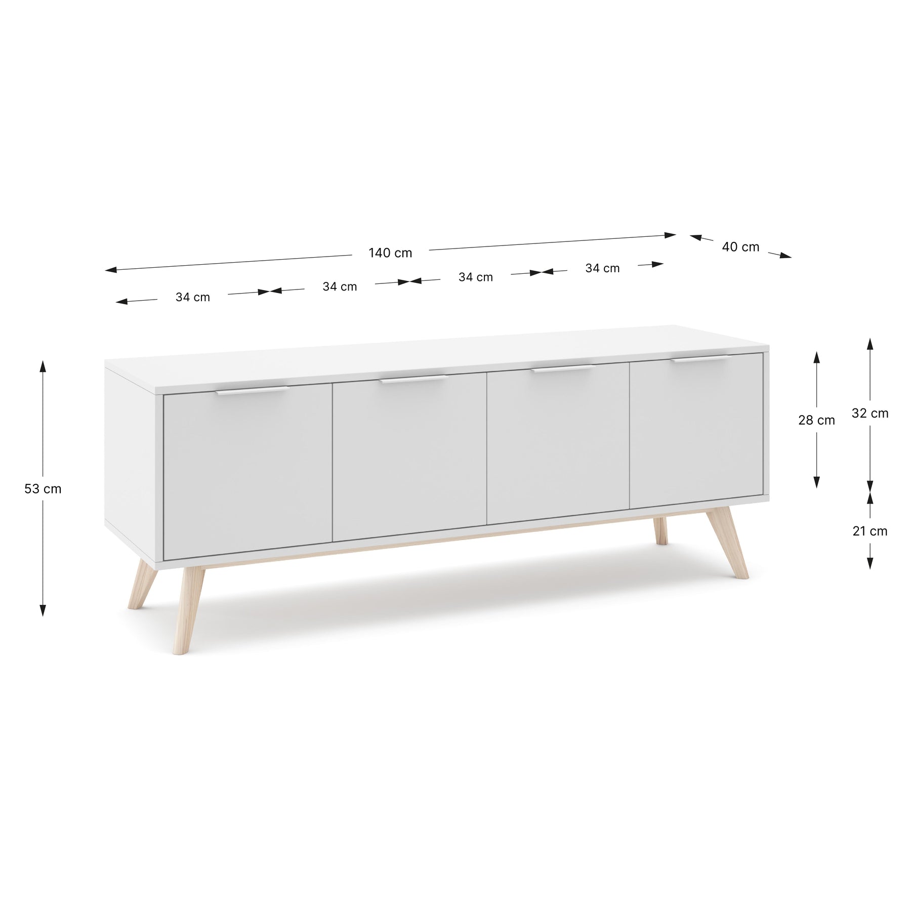 Mobile TV a 4 ante Nordica 140x53 cm