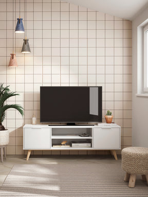 Mobile TV 2 ante con ripiani aperti Nordica 140x53 cm