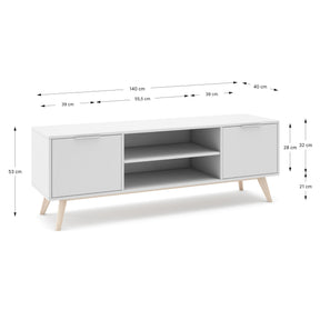 Mobile TV 2 ante con ripiani aperti Nordica 140x53 cm