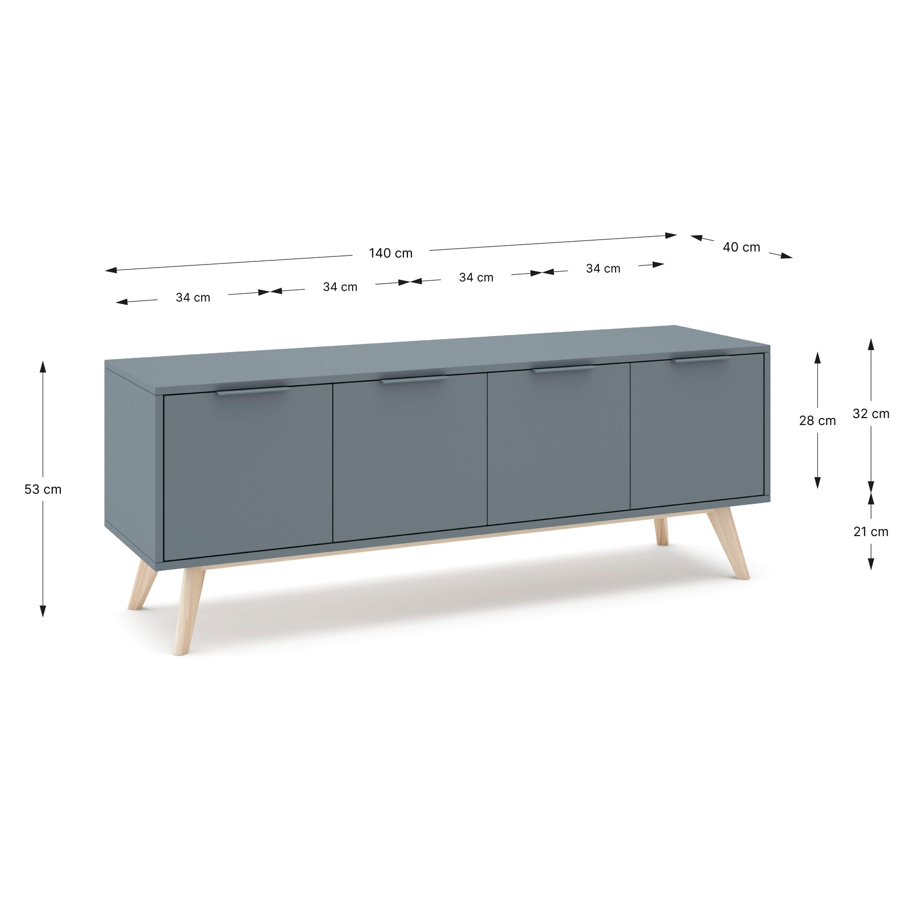 Mobile TV a 4 ante Nordica 140x53 cm