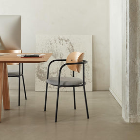 Sedia in legno e metallo nero con cuscino Eclipse di Teulat 55x50 h47 cm