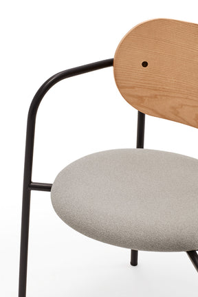 Sedia in legno e metallo nero con cuscino Eclipse di Teulat 55x50 h47 cm