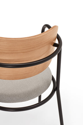 Sedia in legno e metallo nero con cuscino Eclipse di Teulat 55x50 h47 cm