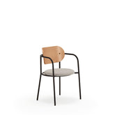 Sedia in legno e metallo nero con cuscino Eclipse di Teulat 55x50 h47 cm
