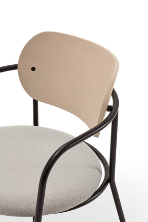 Sedia in legno e metallo nero con cuscino Eclipse di Teulat 55x50 h47 cm