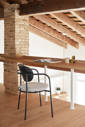 Sedia in legno e metallo nero con cuscino Eclipse di Teulat 55x50 h47 cm