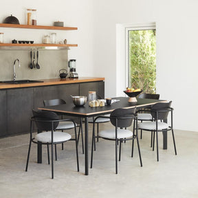 Sedia in legno e metallo nero con cuscino Eclipse di Teulat 55x50 h47 cm