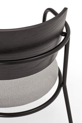 Sedia in legno e metallo nero con cuscino Eclipse di Teulat 55x50 h47 cm