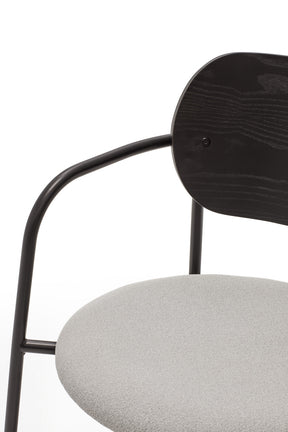 Sedia in legno e metallo nero con cuscino Eclipse di Teulat 55x50 h47 cm
