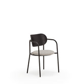 Sedia in legno e metallo nero con cuscino Eclipse di Teulat 55x50 h47 cm