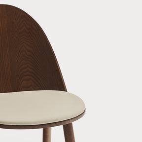 Set 2 sedie legno e tessuto beige Uma