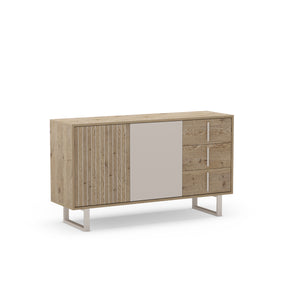 Madia 2 ante 3 cassetti rovere/grigio Molly 140x80 cm