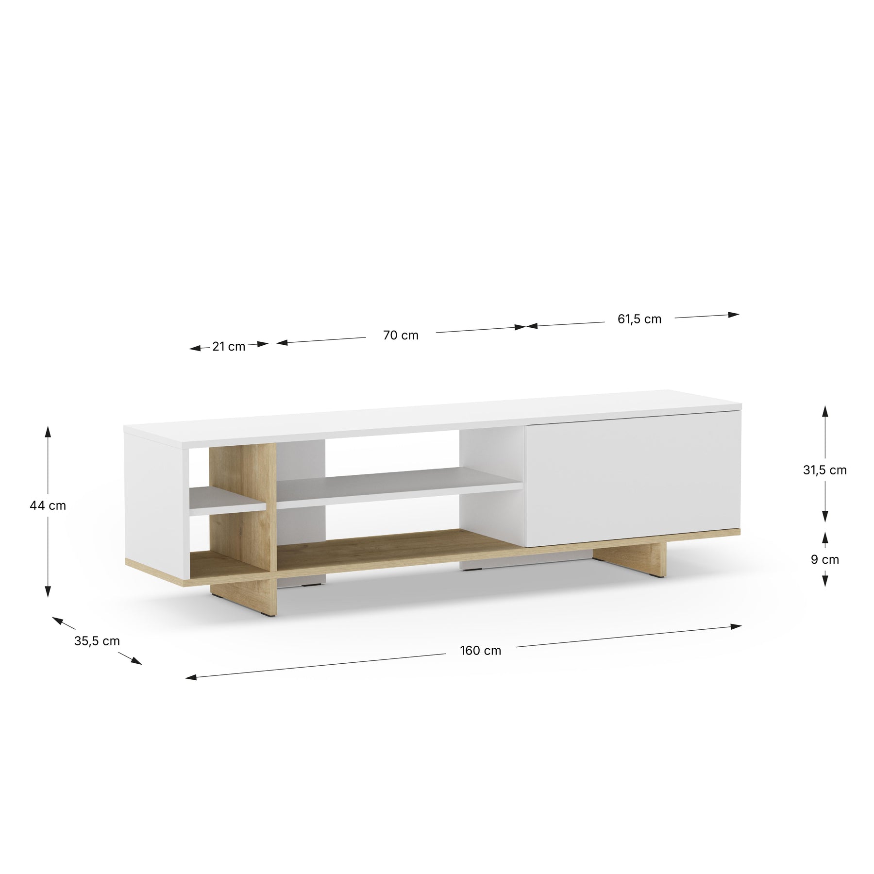 Mobile TV 1 anta Leda 160x44 cm