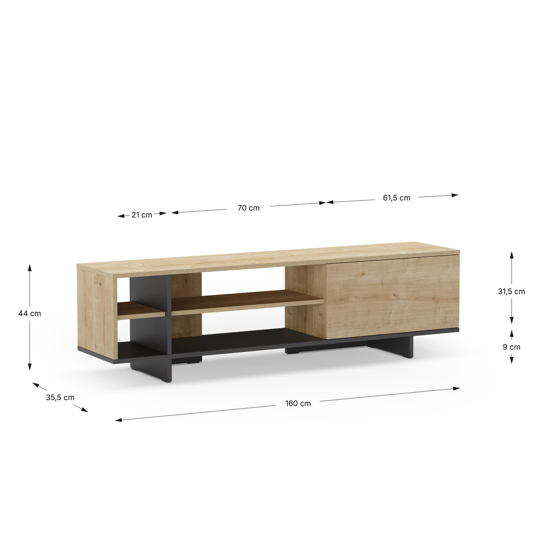 Mobile TV 1 anta Leda 160x44 cm
