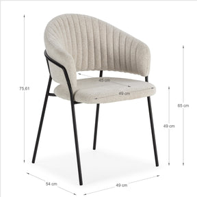 Set di 2 sedie in tessuto con gambe in metallo Clelia 49x54 h75 cm