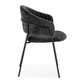 Set di 2 sedie in tessuto con gambe in metallo Clelia 49x54 h75 cm