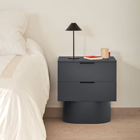 Comodino 2 cassetti grigio antracite Totem 50x56 cm