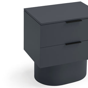 Comodino 2 cassetti grigio antracite Totem 50x56 cm