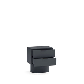 Comodino 2 cassetti grigio antracite Totem 50x56 cm
