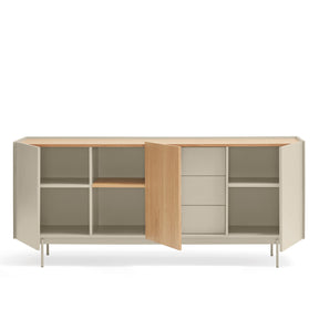 Madia 3 ante 3 cassetti legno rovere e cashmere Otto 180x78 cm